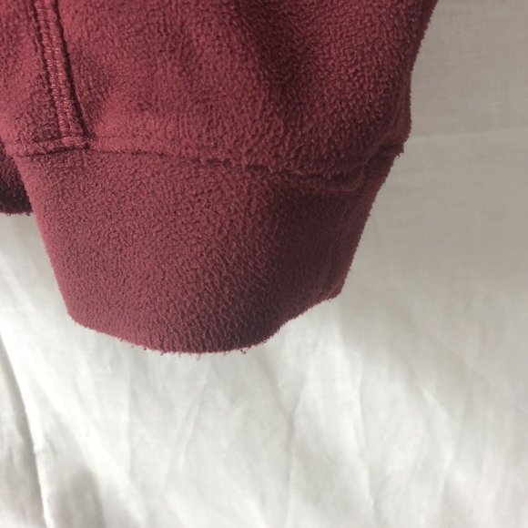 LL Bean Mens Long Sleeve Full Zip Lightweight Fleece Sweater Jacket Maroon Large - Picture 4 of 6